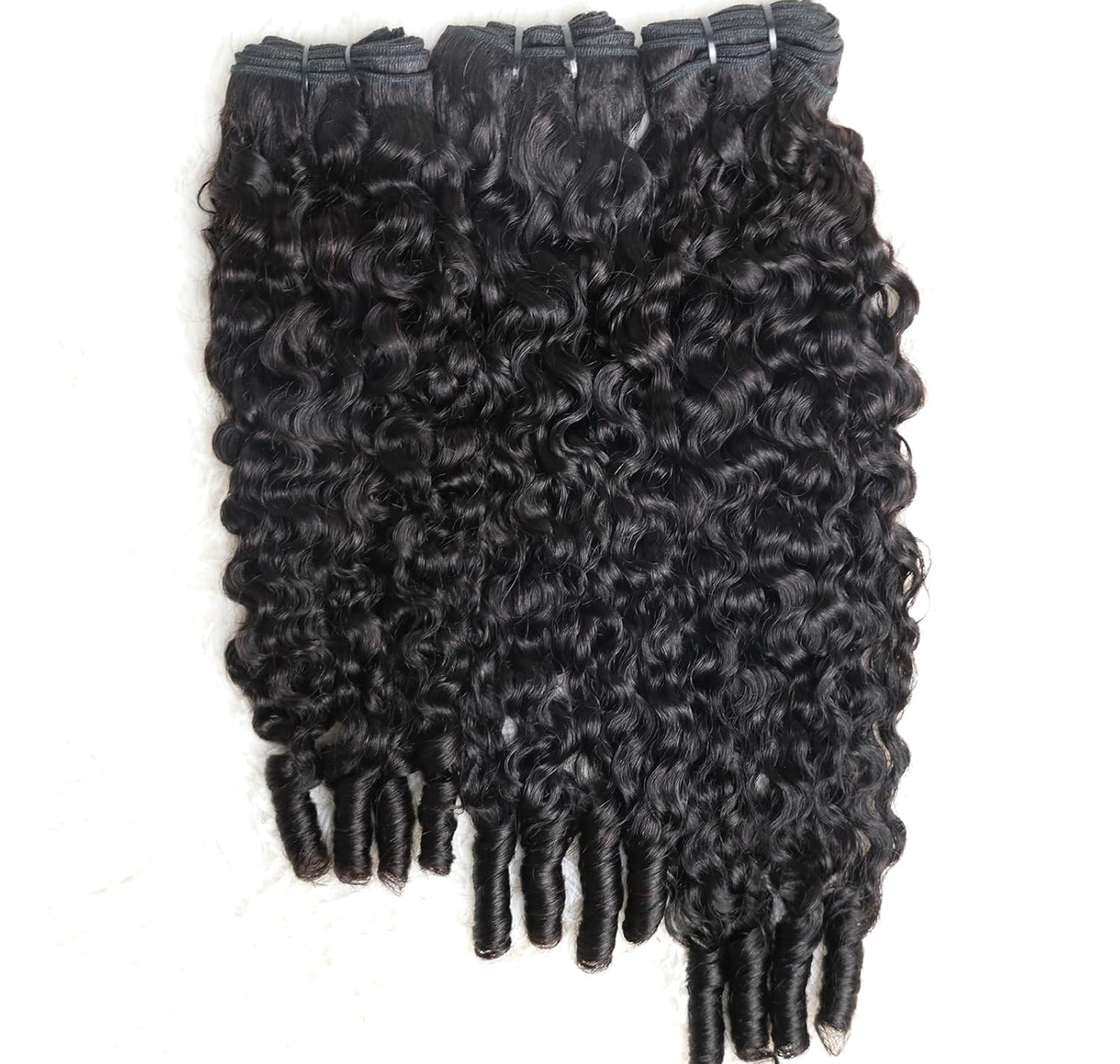 18 inch Burmese Curly Bundles Virgin Brazilian Hair #1B Natural Black