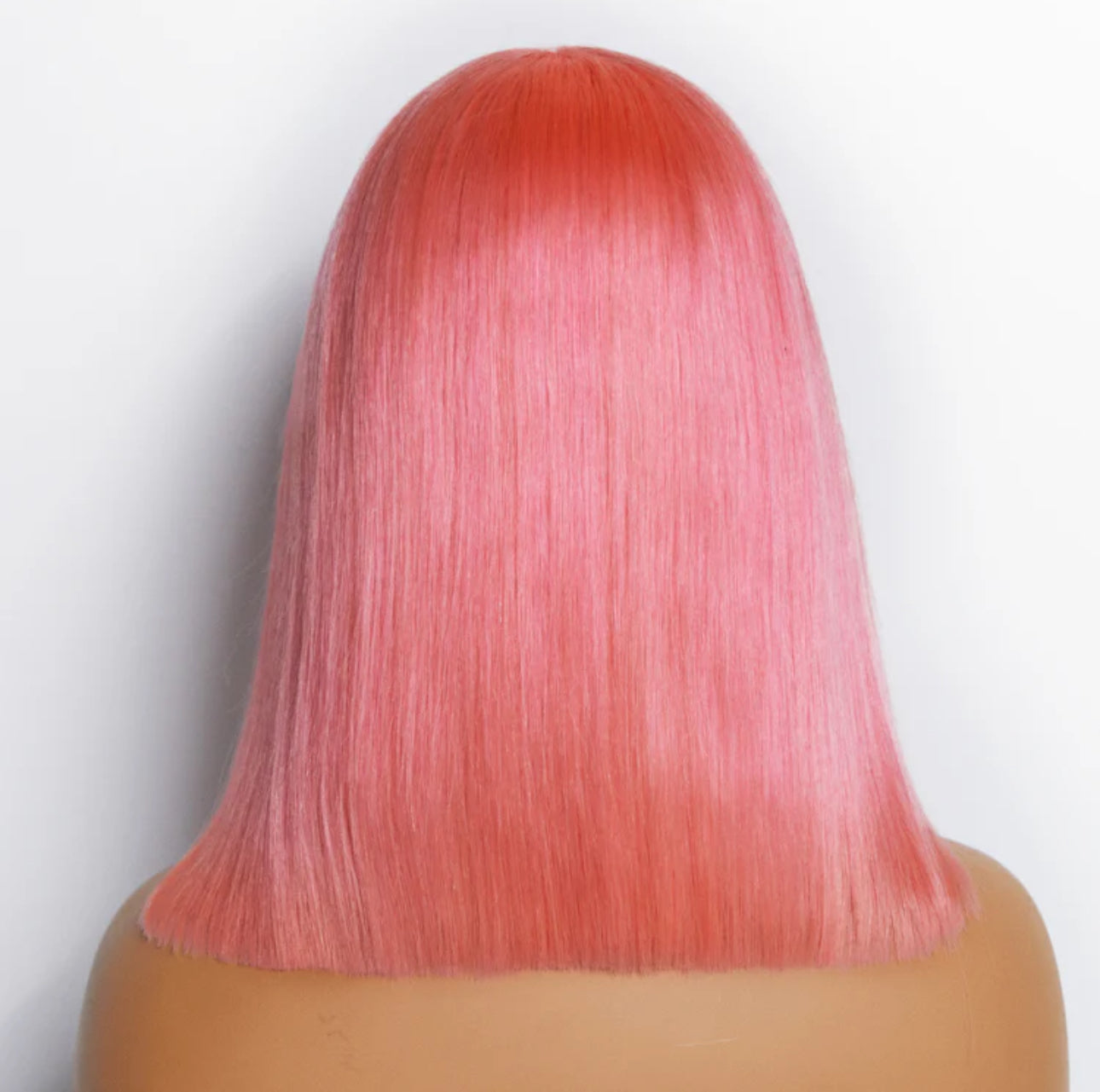 12 Inches Pre-Plucked 13"x4" #Pink Straight Bob Lace Frontal Wig 150% Density-100% Human Hair