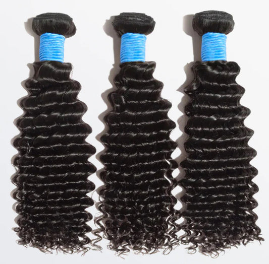 10 inch Deep Curly Virgin Brazilian Hair 1b