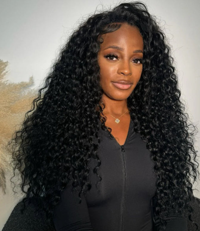 24 Inch 180% Density HD 13x4 Full Frontal Lace Wig Deep Curly