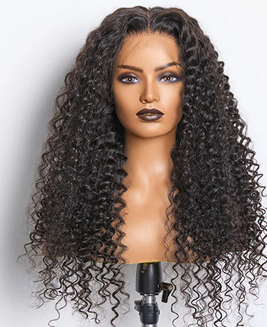 24 Inch 180% Density HD 13x4 Full Frontal Lace Wig Deep Curly